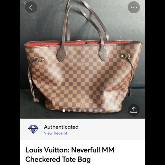 Louis Vuitton: Neverfull MM Checkered Tote Bag (Authenticated) 🤎 - Picture 8 of 9
